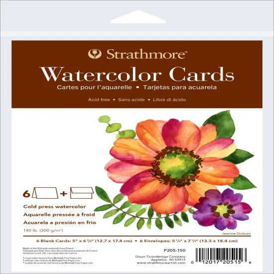 Strathmore Cards & Envelopes 5"X6.875" 6/Pkg-Watercolor {1}