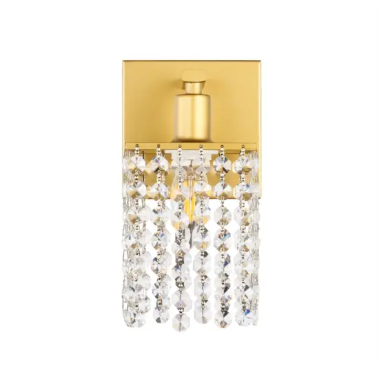 Phineas 1 light Brass and Clear Crystals wall sconce {3}