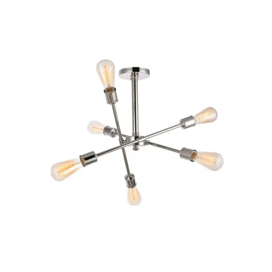 Axel 6 Lights polished Nickel Flush Mount {4}