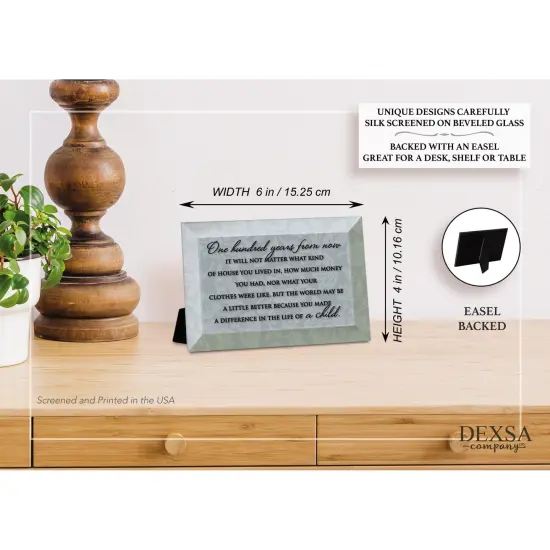 Dexsa One Hundred Years Beveled Glass Plaque with Easel {5}