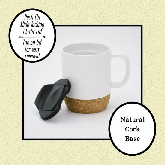 Dexsa Friends Are God's Way Designer Cork Bottom Mug with Lid - 14 oz {6}