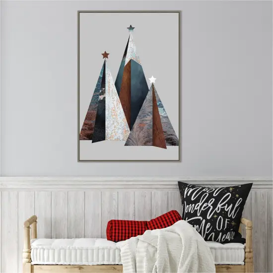 Three Christmas Trees by Design Fabrikken Canvas Art Framed {6}