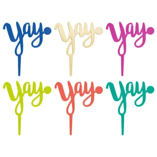 Yay Plastic Candle Holder Cake Topper, 1ct Orange {3}