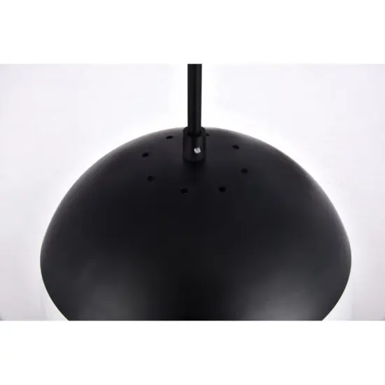 Eclipse 1 Light Black plug in pendant With Frosted White Glass {5}