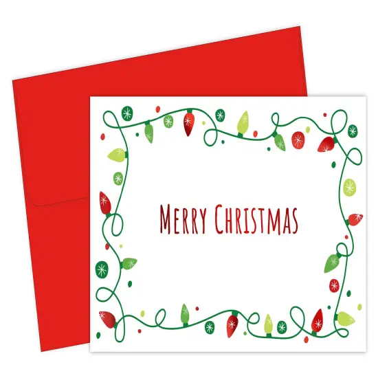Great Papers! Note Card, Holiday Lights Merry Christmas, 4.875" x 3.375"(folded), 50 cards/white envelopes {2}