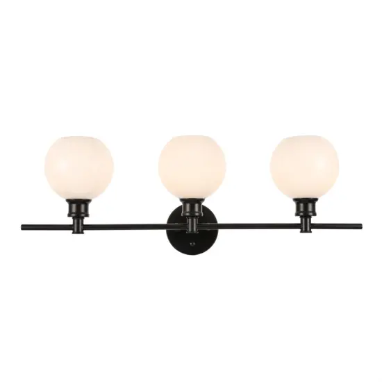 Collier 3 light Black and Frosted white glass Wall sconce {1}
