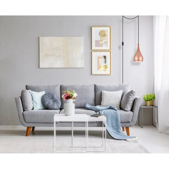 Nora 1 Light honey gold plug-in pendant {2}