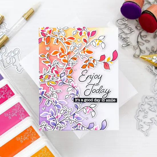 Pinkfresh Studio Stencils 4.25"X5.25" 2/Pkg-Delicate Foliage {4}