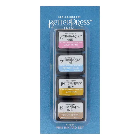 Spellbinders BetterPress Letterpress Mini Ink Pad Set 4/Pkg-Nature Tones {1}
