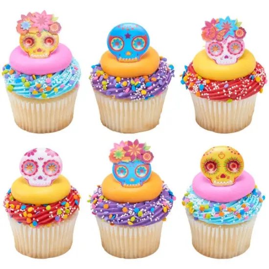 La Calavera Mask Cupcake Rings, 12ct {3}