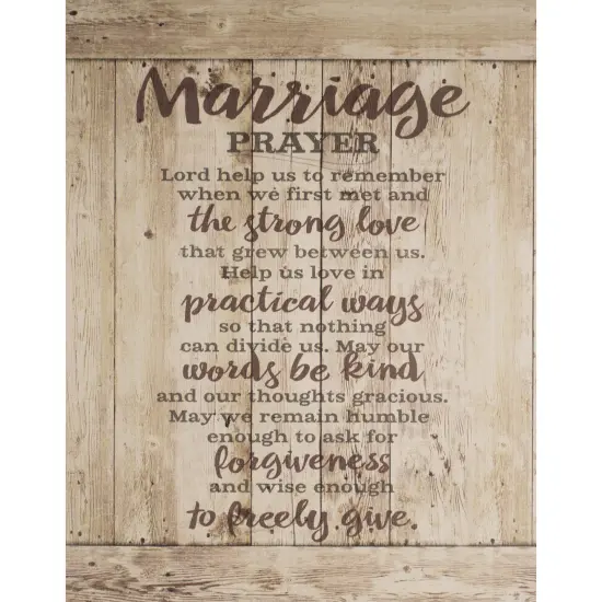 Dexsa Marriage Prayer Timberland Wood Plaque 11.75" x 15" {1}