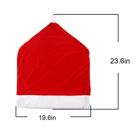 4 Pack Red Hat Dining Chair Slipcovers,Christmas Chair Back Covers Kitchen Chair Covers for Christmas Holiday Festival Decoration {5}