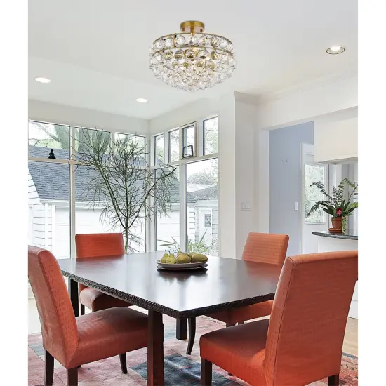 Savannah 16 inch flush mount in brass {2}