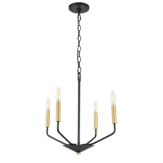 Enzo 4 light Black and Brass pendant {5}