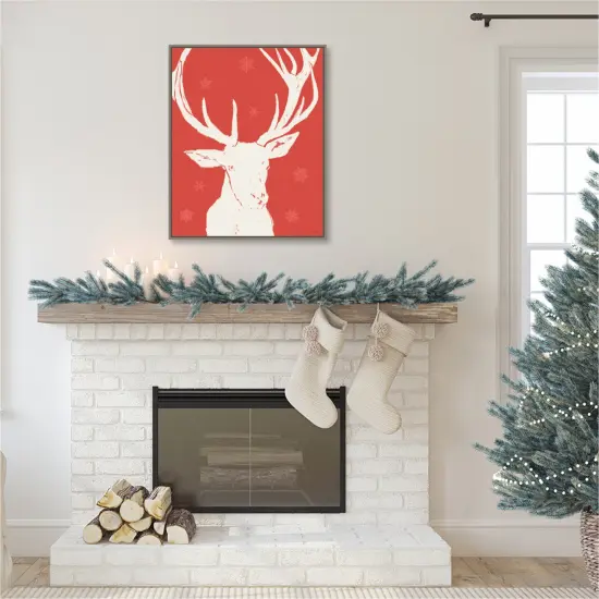 Seasonal Shades IV Reindeer by Anne Tavoletti Canvas Art Framed {6}