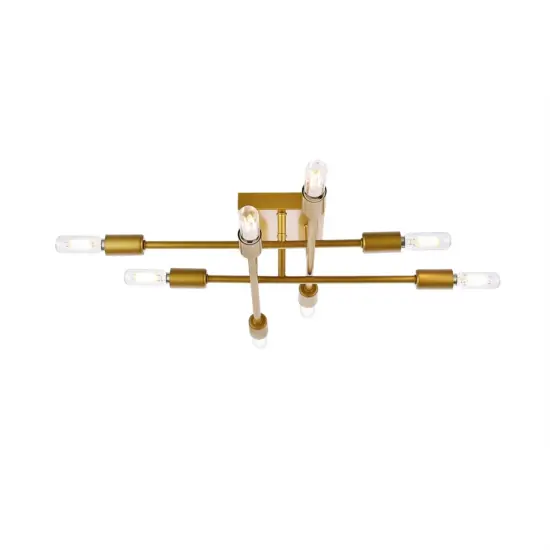 Script 8 lights brass flush mount {3}