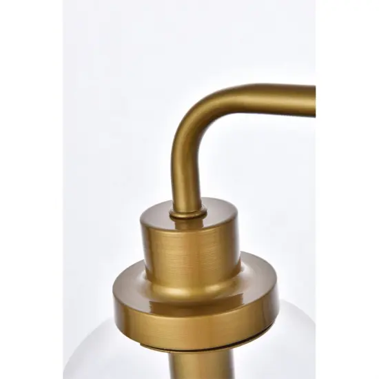Hanson 4 lights bath sconce in brass with clear shade {6}