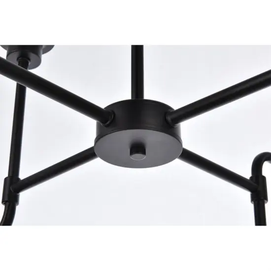 Hanson 8 lights pendant in black with clear shade {4}