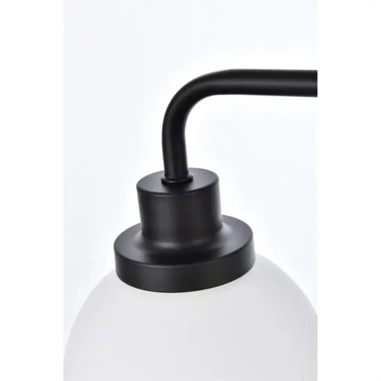 Hanson 3 lights bath sconce in black with frosted shade {6}