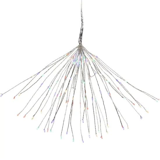 Northlight LED Lighted Firework Branch Christmas Decoration - Micro Fairy Multi-Color Lights - 20" Silver {1}