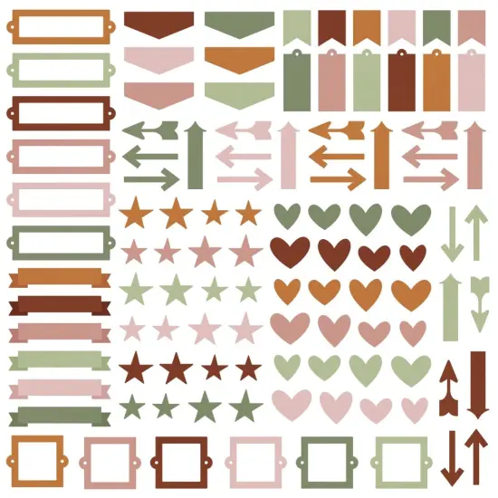 Color Vibe Chipboard Bits & Pieces 120/Pkg-Boho {2}
