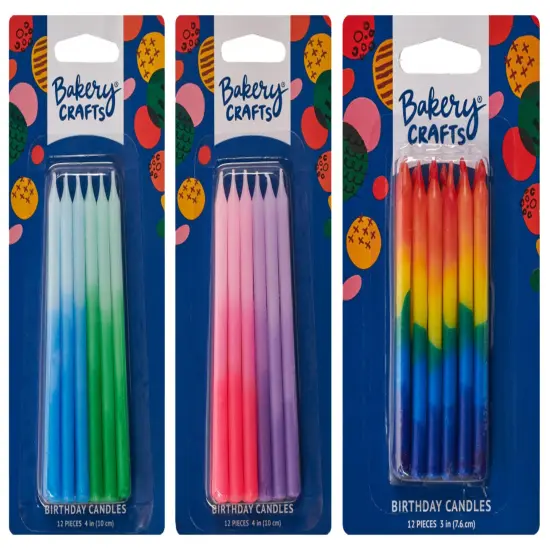 Ombre Smooth Specialty Candles, 12pc Pink & Purple {2}