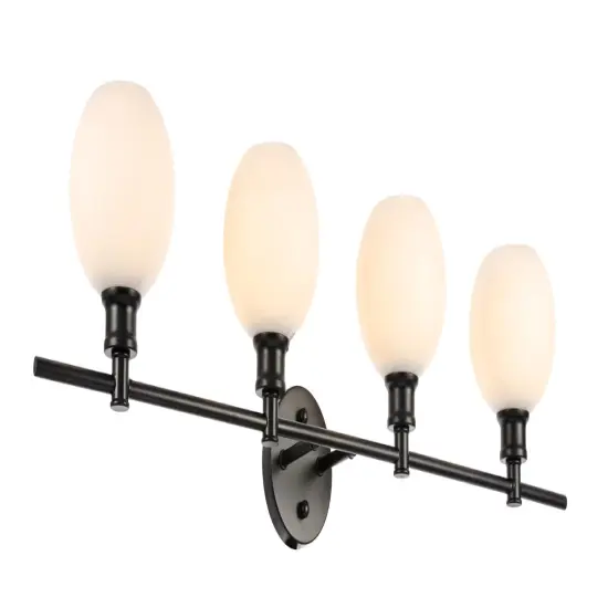 Collier 4 light Black and Frosted white glass Wall sconce {6}