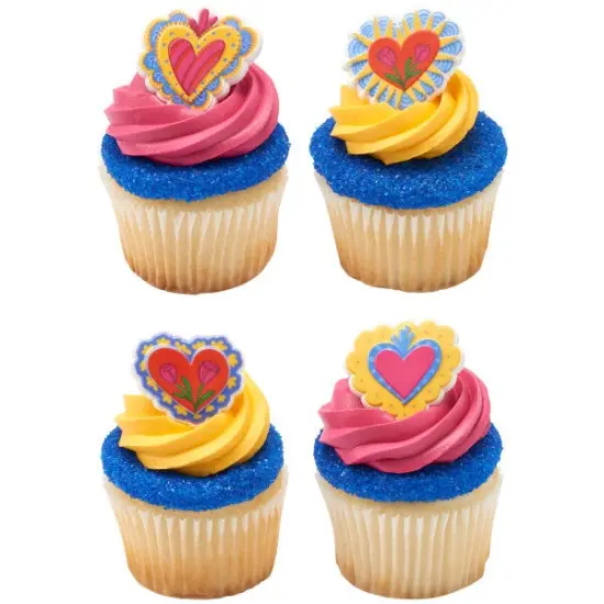 Milagros Hearts Cupcake Rings, 12ct {3}