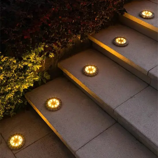 Solar Ground Lights Waterproof in-Ground Disk Lights for Garden Pathway {5}