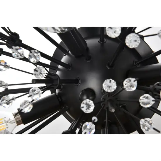 Vera 19 inch crystal starburst wall sconce in black {6}