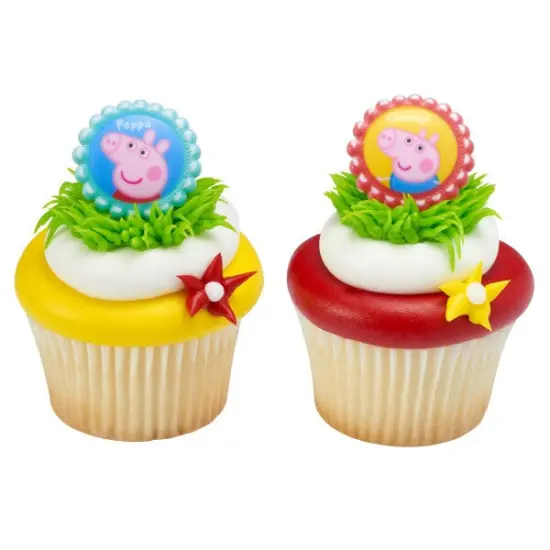 Peppa Pig Siblings Cupcake Rings, 12ct {1}
