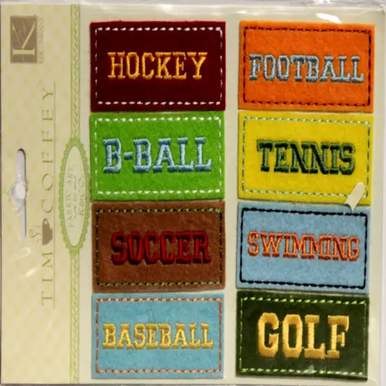 K & Company Tim Coffey Young Boy Sports Fabric Art Embroidered Stickers {1}