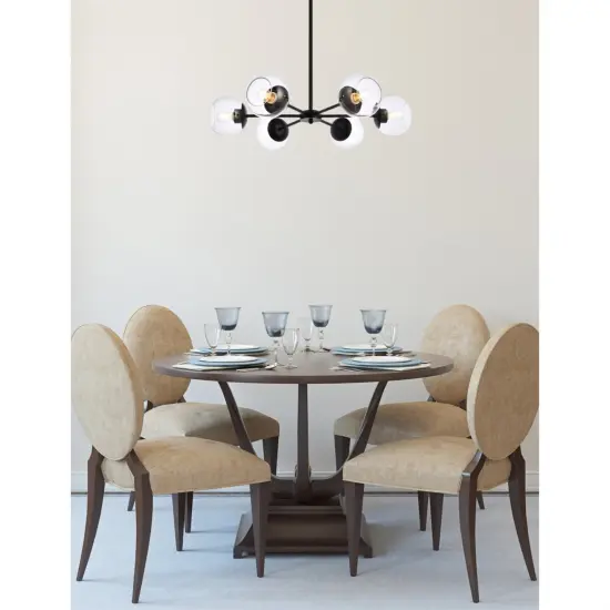 Briggs 30 inch pendant in black with clear shade {2}