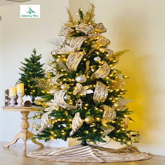 Realistic Christmas Tree - 7.5' Icelandic Fir Color+Clear LED - Hook On Branches - HOLIDAY TREE {2}