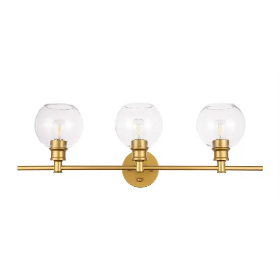 Collier 3 light Brass and Clear glass Wall sconce {3}