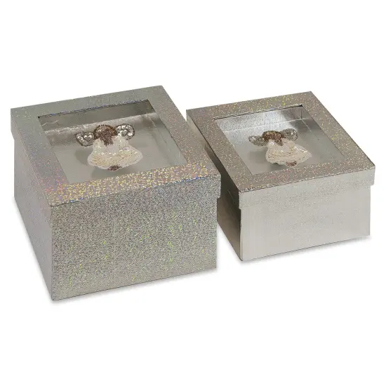 Value Pack of 6 Hologram Gift Box Set with Decorative Angel Sequin Applique {2}