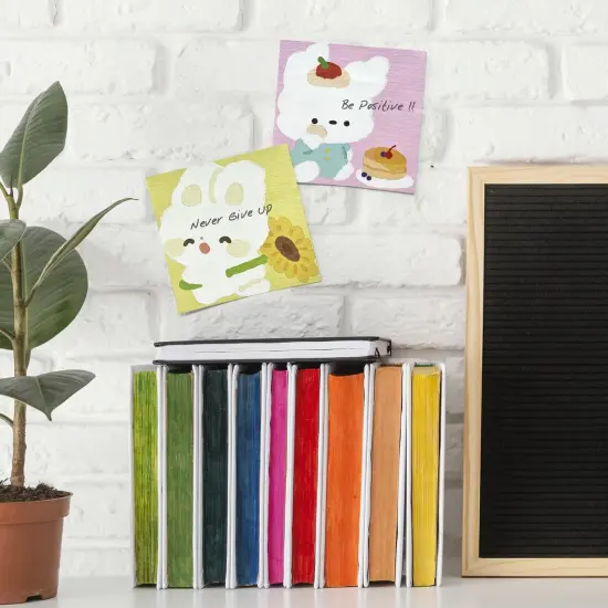 Wrapables Bunnies & Kitties Sticky Notes, Adhesive Memo Notepads for Home, Office, Work (Set of 4) {4}