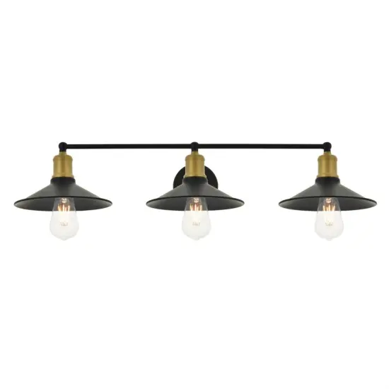 Etude 3 light brass and black Wall Sconce {4}