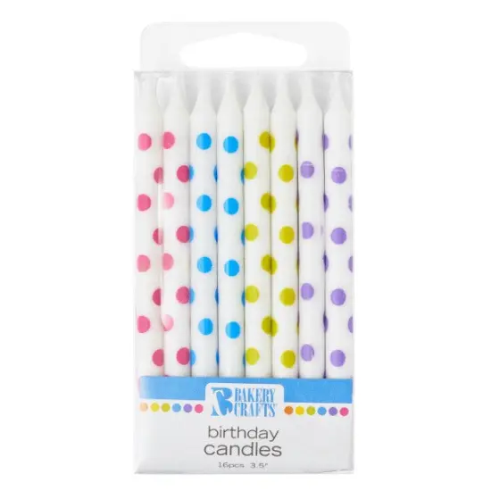 White Polka Dots Assortment Specialty Candles, 16pc {1}