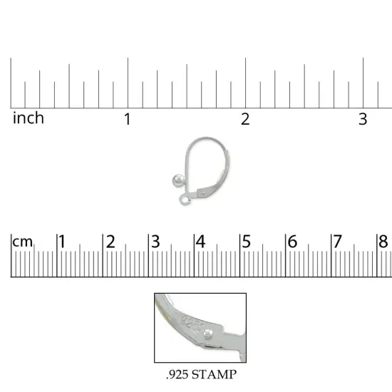 JewelrySupply Sterling Silver (.925) Lever Back Earrings with 3mm Ball (1 Pair of Sterling Silver Earrings) {2}