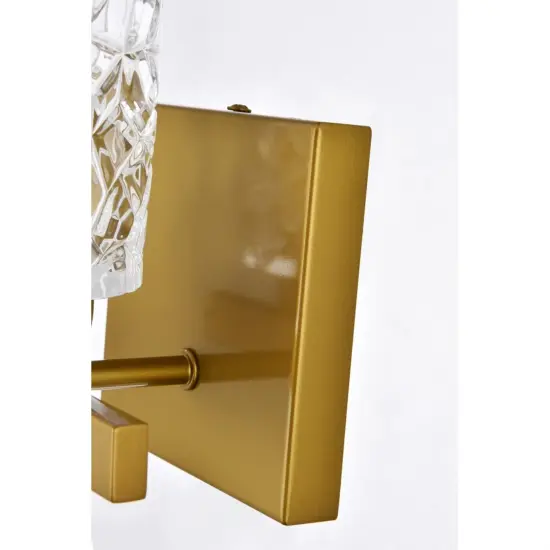 Cassie 1 light bath sconce in brass with clear shade {5}