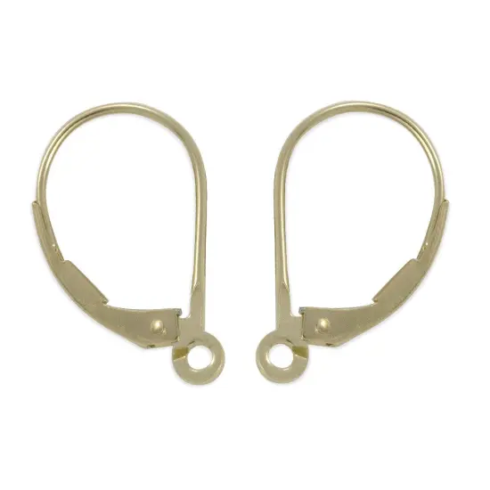 Lever Back Earring 14 Karat Solid Yellow Gold {2}