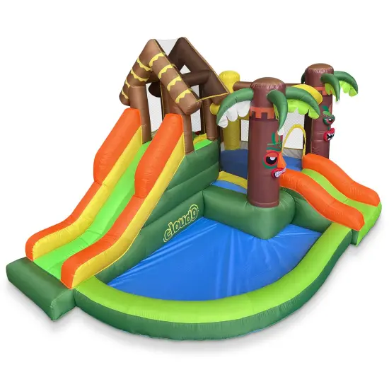 Cloud 9 Inflatable Jungle Bounce House with Blower, Bouncer for Kids with Two Slides, Jumping Area, and Ball Pit {3}
