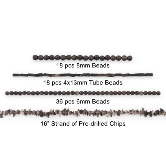 Smoky Quartz Natiral Gemstone Beads Collection Value Pack {3}