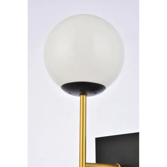 Neri 1 light black and brass and white glass wall sconce {5}
