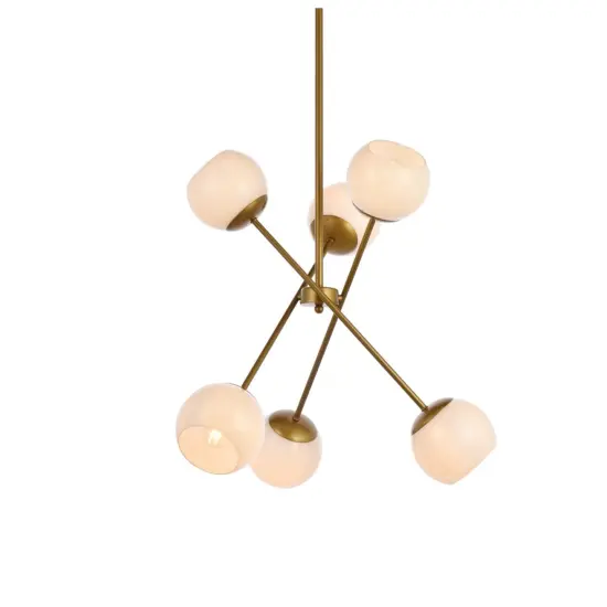 Axl 24 inch pendant in brass with white shade {3}