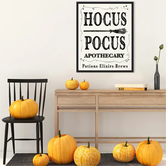 Hocus Pocus Halloween Black by Anne Tavoletti Canvas Art Framed {6}