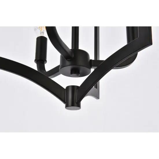 Kiera 3 lights flush mount in black {4}