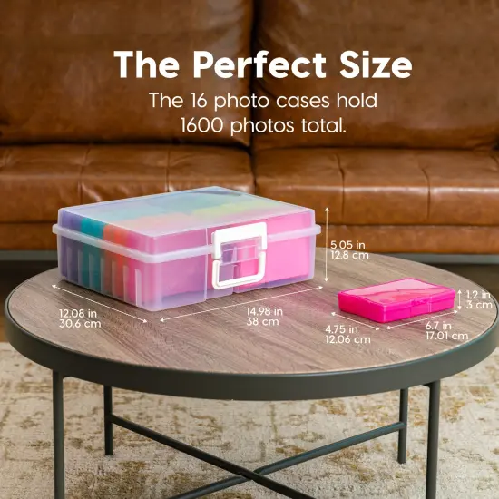 IRIS USA Extra Large 4" x 6" Photo and Embellishment Craft Keeper with 16 Cases {3}