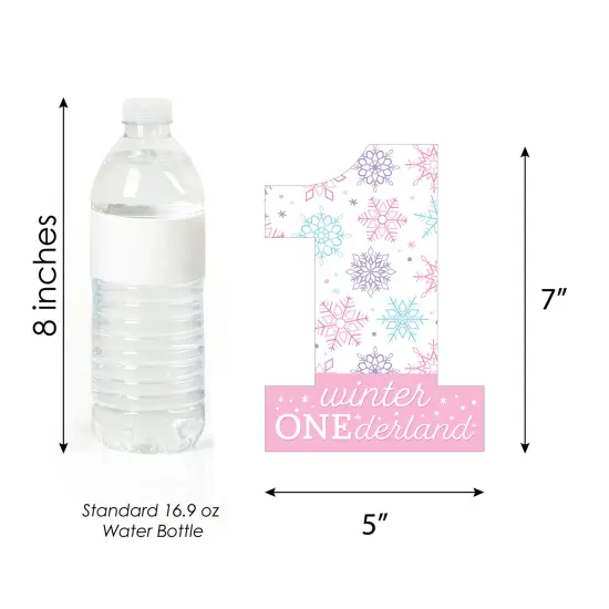 Big Dot of Happiness Pink Snowflakes 1st Birthday - One Shaped Decorations DIY Girl Winter ONEderland Party Essentials - Set of 20 {6}
